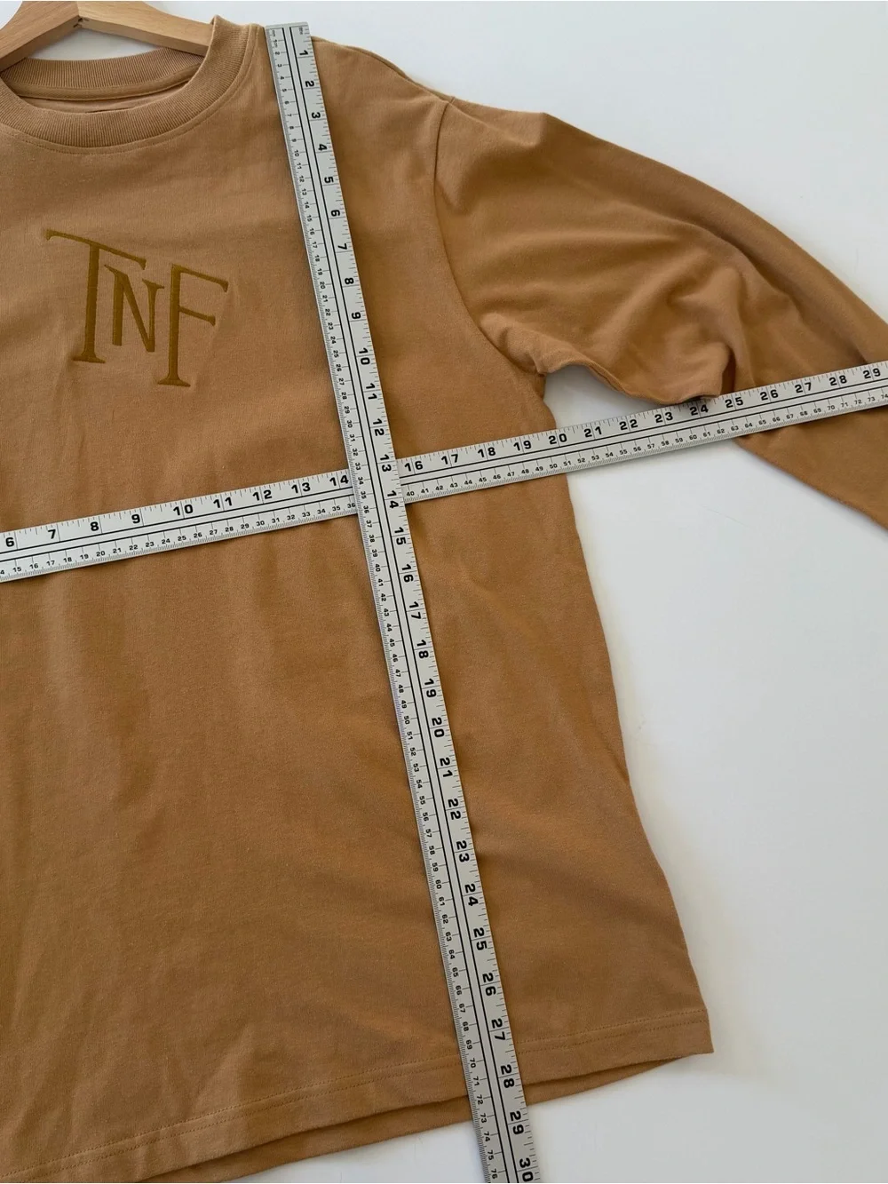 The North Face Tee Shirt Mens Small Heavyweight Long Sleeve Relaxed Tan New